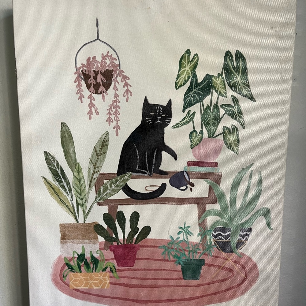 Cat Picture /Kitty Kat /Crazy Cat Lady / Black Cat/ Witchy / Plants/ Bohemian